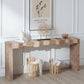 Modern Rustic Console Table - 71" Entryway Table with Sculpted Block Design