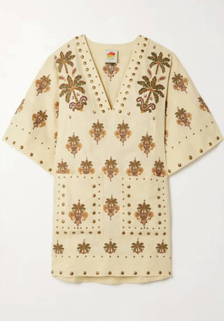 Farm Rio - Coconut Tree Tapestry Mini Tunic Dress