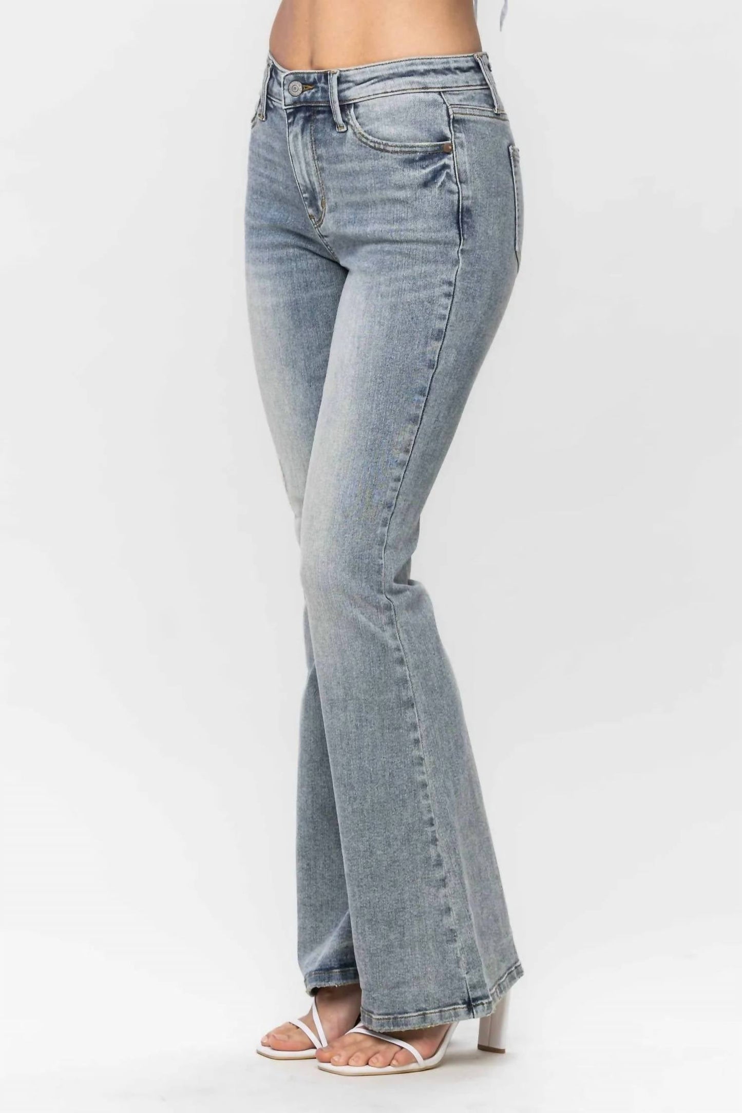 Judy Blue - Tinted Pin Tack Detail Flare Jean