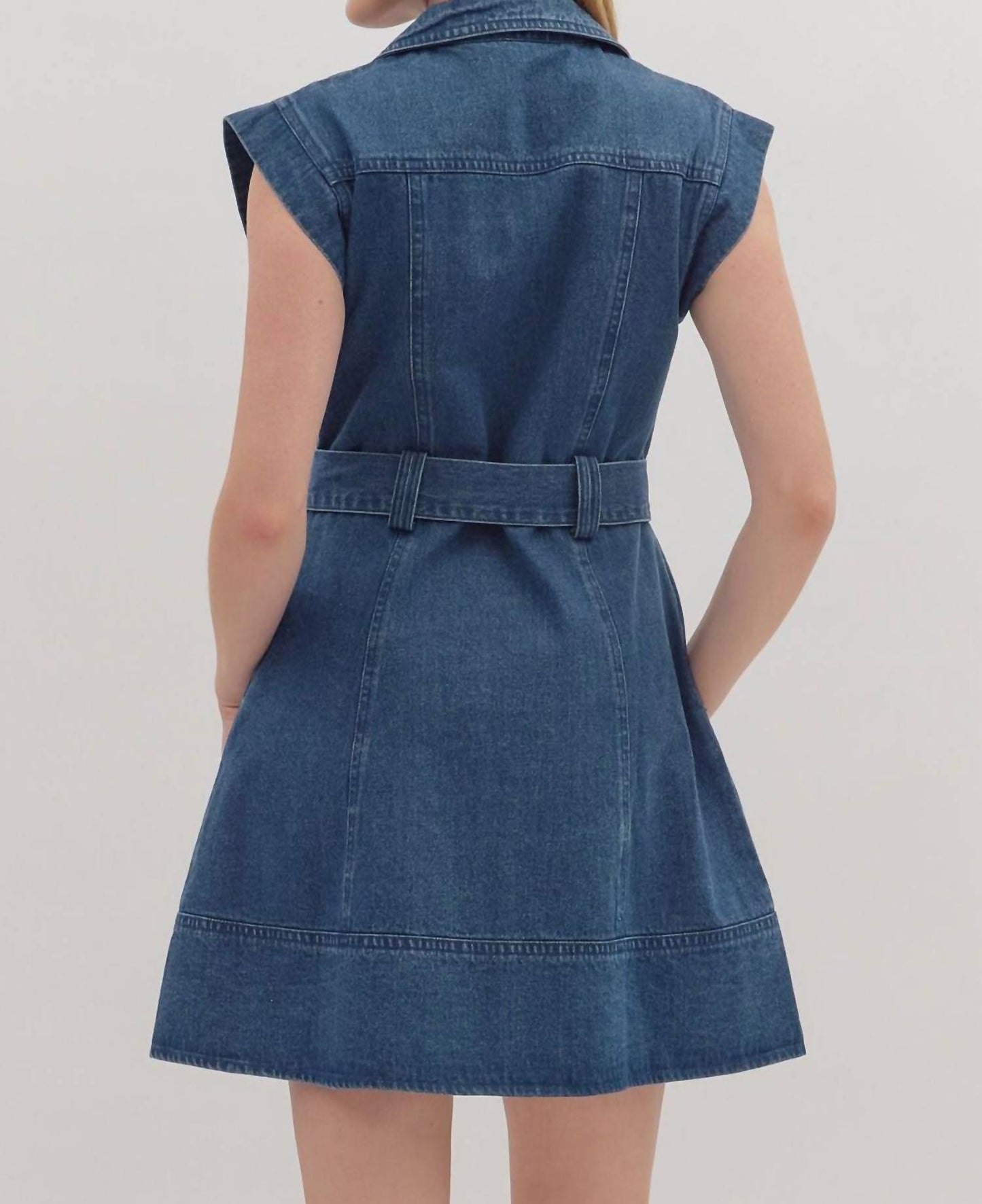 Entro - Cap Sleeve Belted Mini Dress