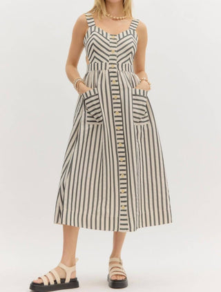 Entro - Stripe Midi Dress