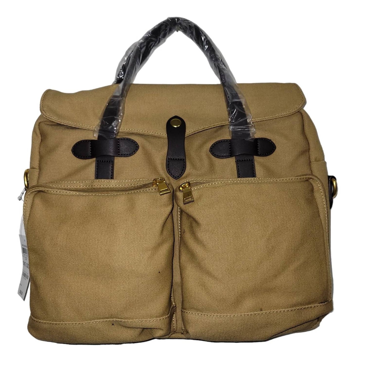 Club Room - Canvas Faux Trim Messenger Bag