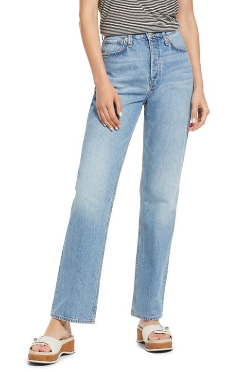 rag & bone Alex Nonstretch High Waist Straight Leg Jeans in Blue, Size 27