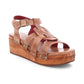 Bedstu - Women's Buckle Ankle Strap Wooden Wedge Sandal