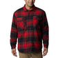 Columbia Men's Red Plaid Sherpa-Lined Shirt Jacket - Large