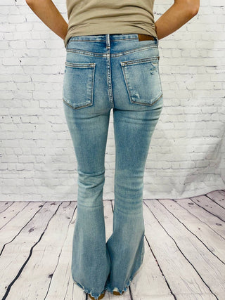 Judy Blue - Light Distressed Flare Jeans