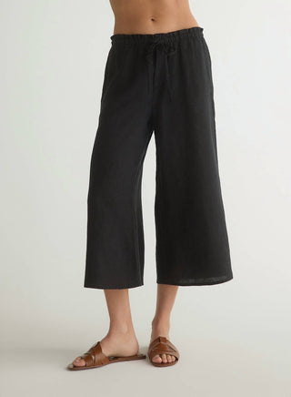 Bella Dahl - Ruffle Waist Wide Leg Crop Pant