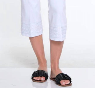 Slimsation By Multiples - Pull-on Ankle Jean With Embroidered Hem Pant