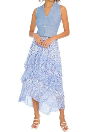 Allison New York - Ella Cascading Ruffles Midi Skirt