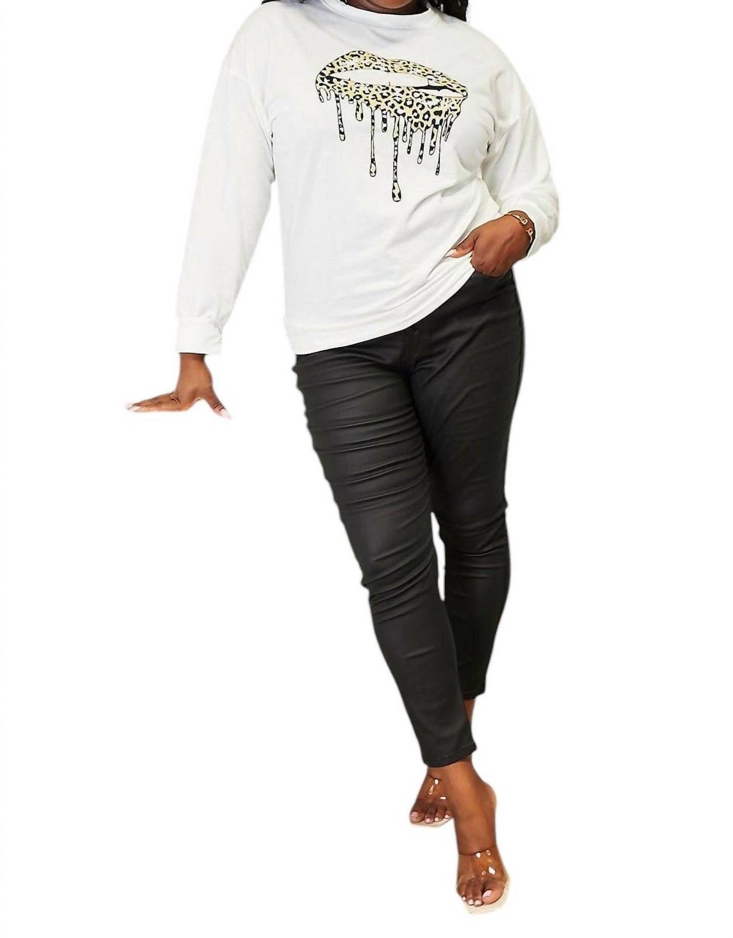 Double Take - Love Graphic Dropped Shoulder Sweatshirt