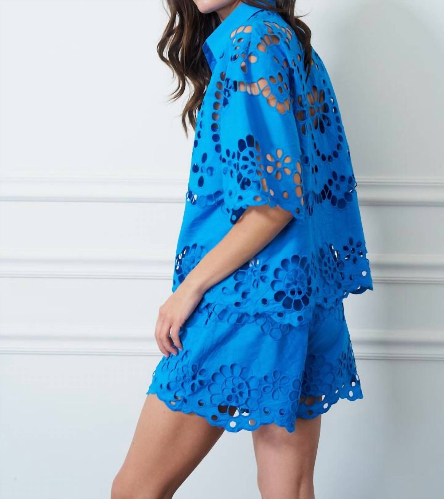 Ciebon - Embroidered Lace Shorts