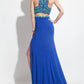 Rachel Allan - Beaded Jersey Prom Gown With Cutouts