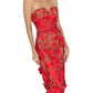 Akalia - Anni Floral Embroidered Strapless Midi Dress