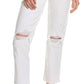 7 For All Mankind - Hi-Waist Button Fly Cropped Straight Jeans