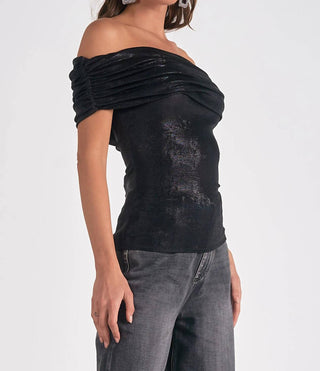 Elan - Off The Shoulder Shimmer Top