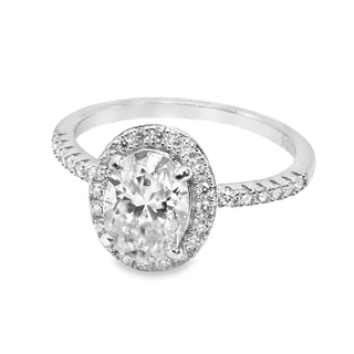 Allyanna Gifts - Women's Oval Moissanite With Halo Ring