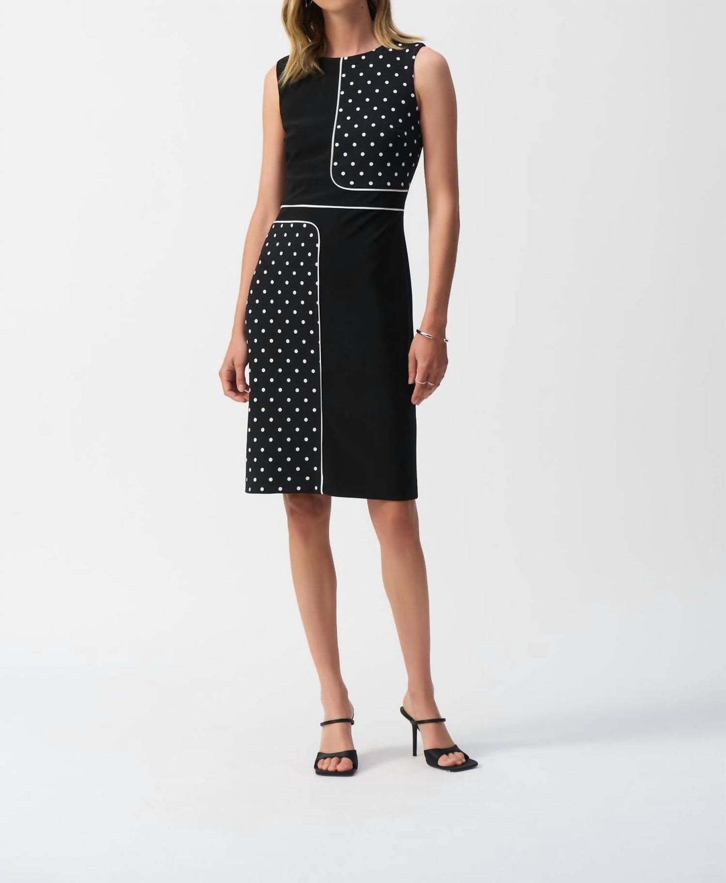 Joseph Ribkoff - Silky Knit Dot Print Sleeveless Sheath Dress