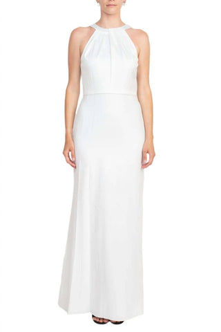 Adrianna Papell - Halter Neck Sleeveless Crepe Dress