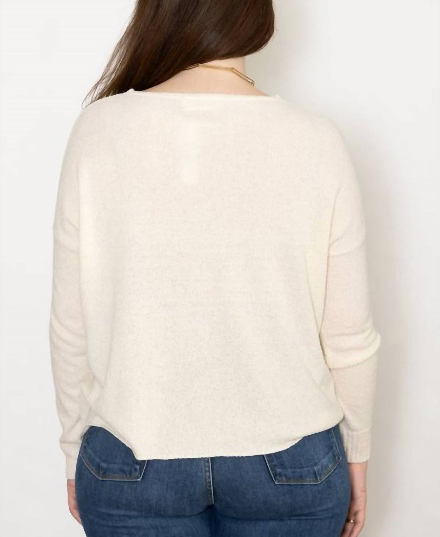 Ma'Ry'Ya - Boatneck Boucle Pullover Sweater