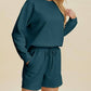 Double Take - Textured Top And Shorts Set