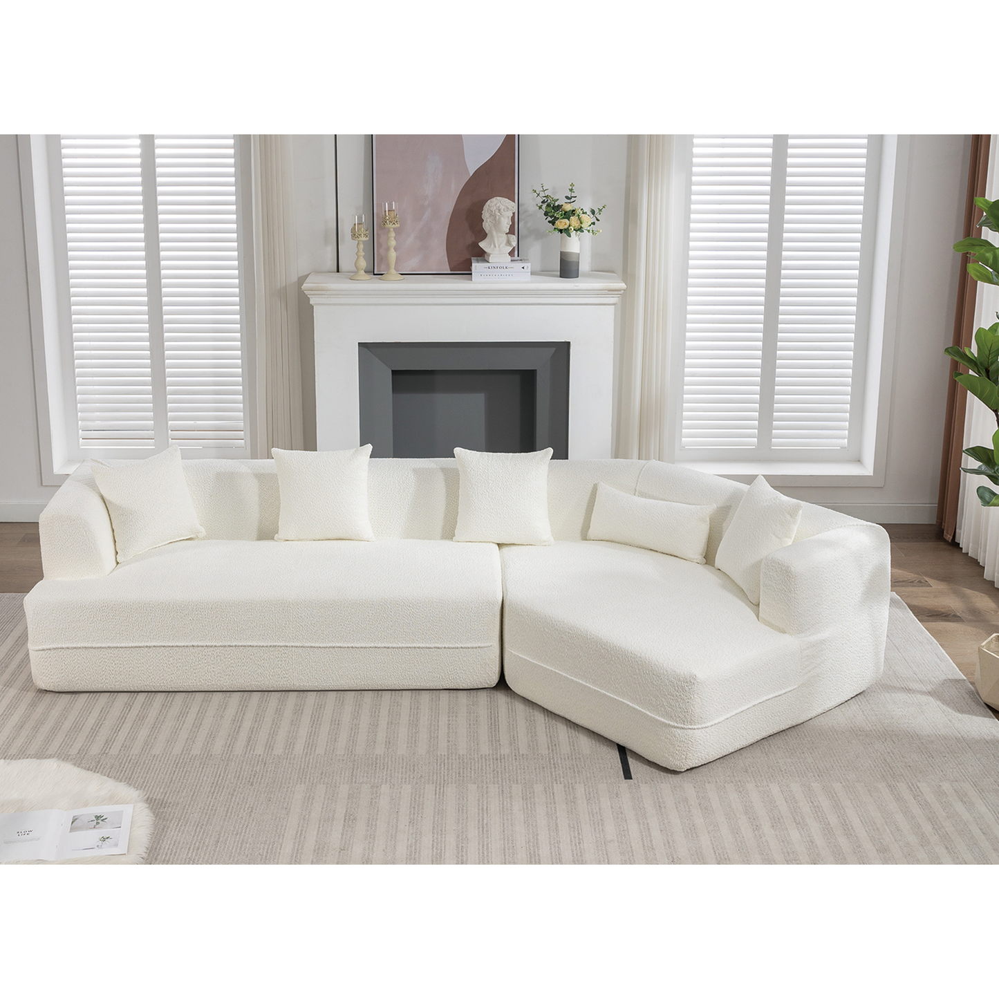 Modular Sofa Modern Minimalist Style Creamy-White