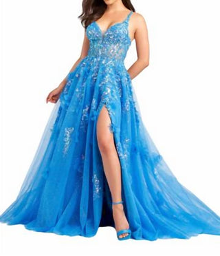 Ellie Wilde - Glitter Tulle Lace Applique Dress