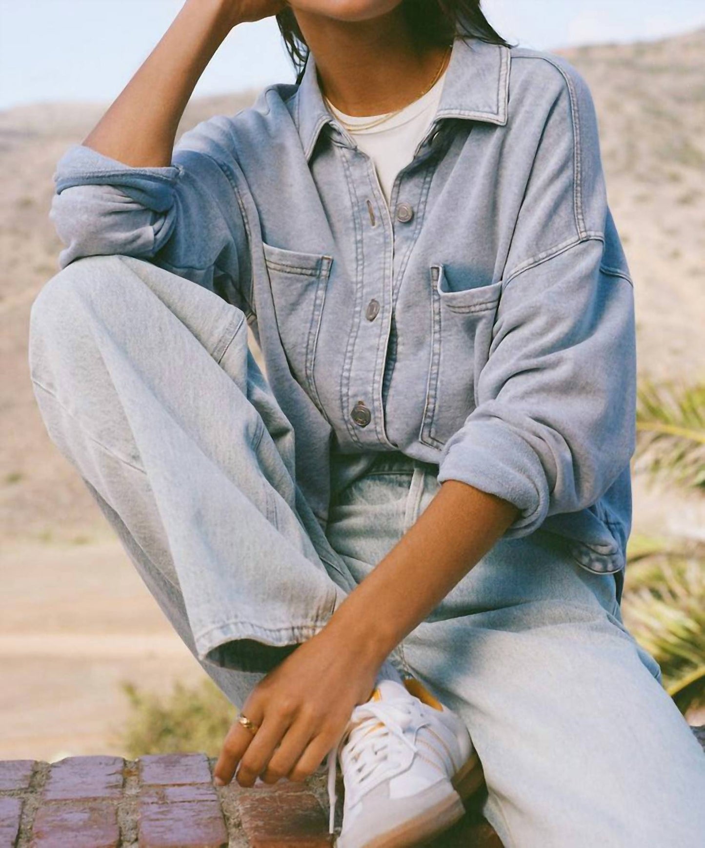 Z Supply - All Day Knit Cropped Denim Jacket
