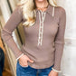 Entro - Stay In The Moment Ribbed Knit Long Sleeve Top