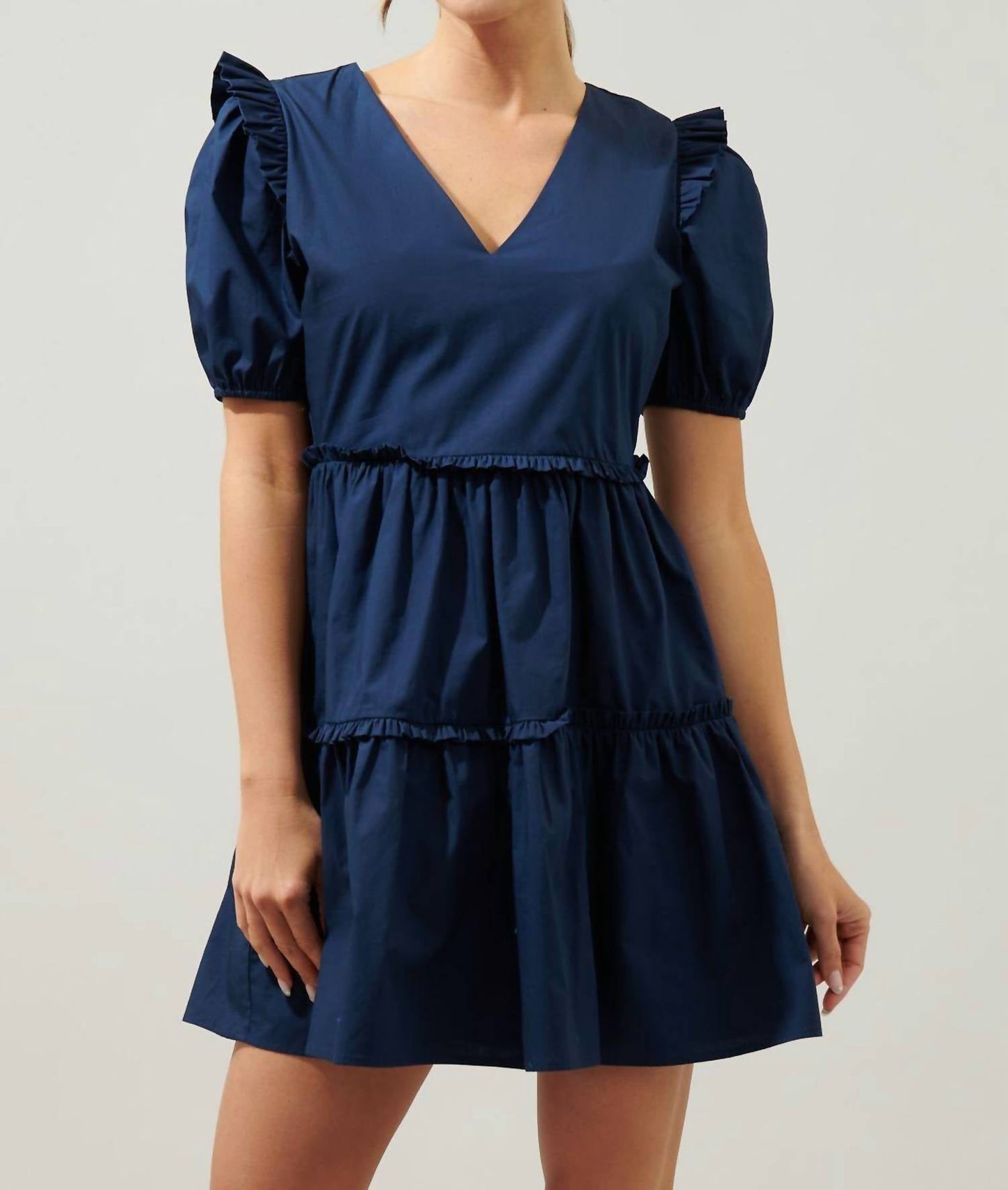 Sugarlips - Madrigal Poplin Tiered Mini Dress