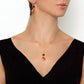 Avenue Chic - Women's Two Drop Orchid Triangle Necklace