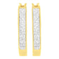 10K Yellow Gold 1/2 Cttw Invisible Set Princess-cut Diamond Hoop Earrings (H-I Color, SI2-I1 Clarity)