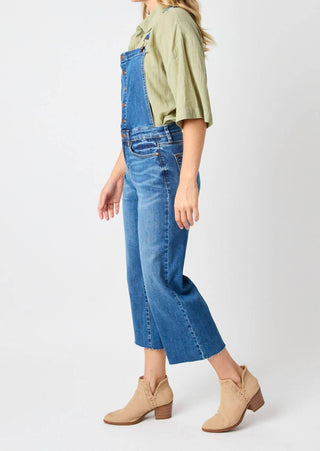Judy Blue - High Waist Wide Leg Crop Overall Jeans
