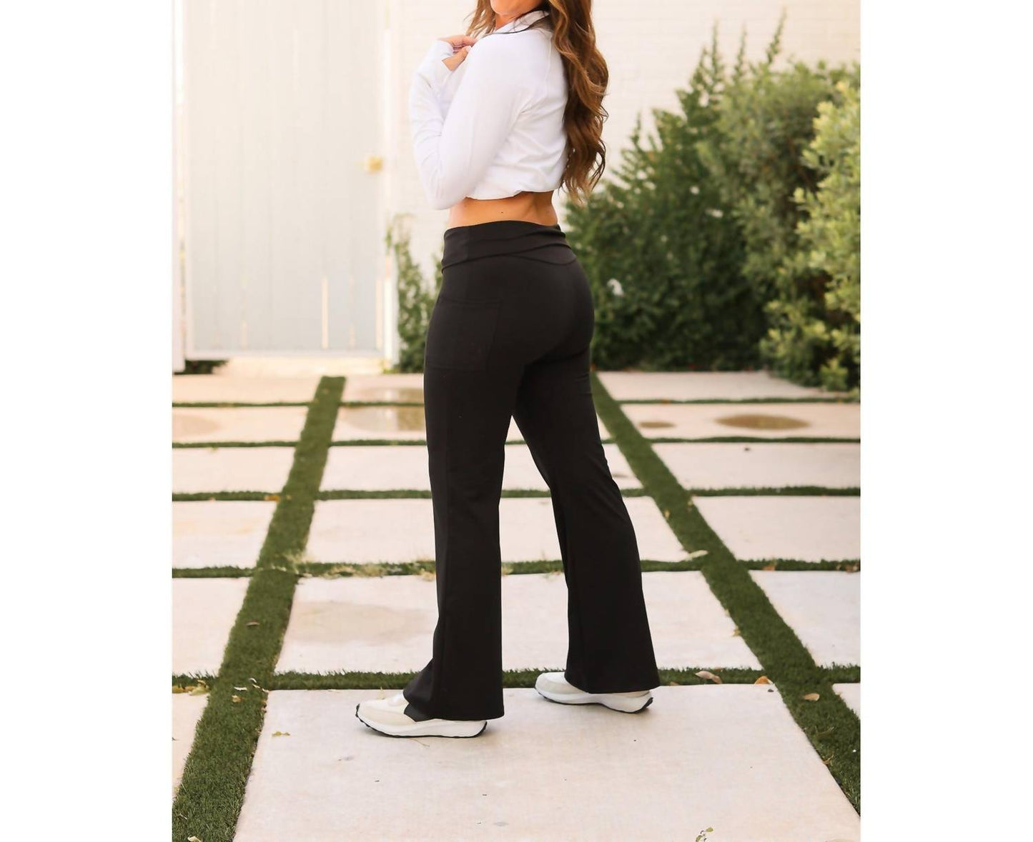 Julia Rose - Deluxe Paige Fold Over Tummy Control Yoga Leggings