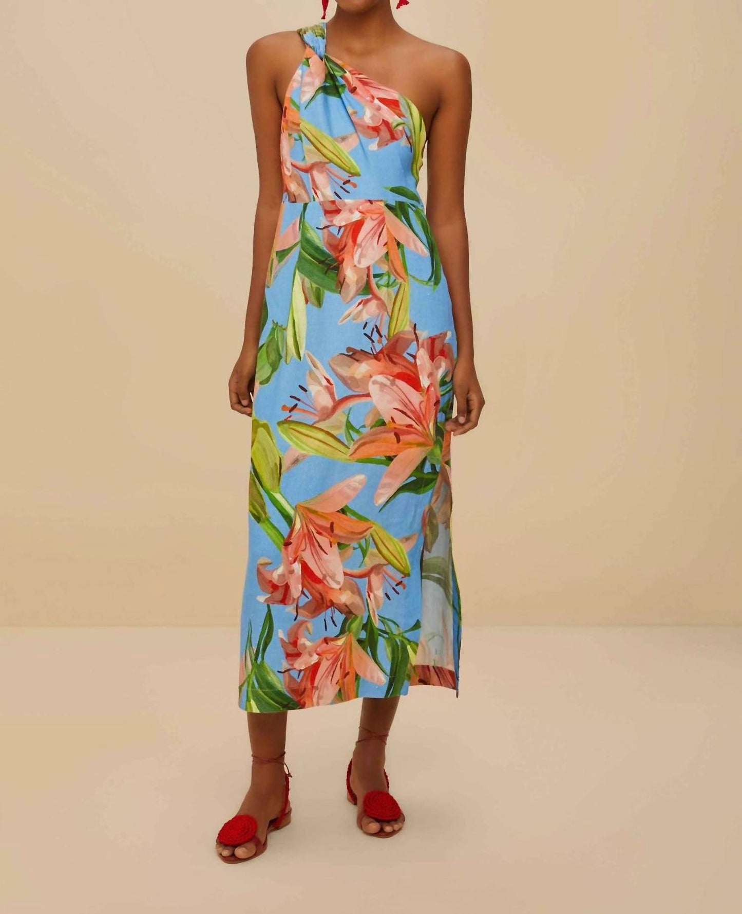 Farm Rio - Lily Bloom Linen Midi Dress