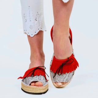 Numa By Spanians - Women's Fringes Wedge Sandal Narrow