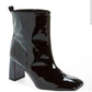Good American - Women's Patent Leather Block Heel Booties
