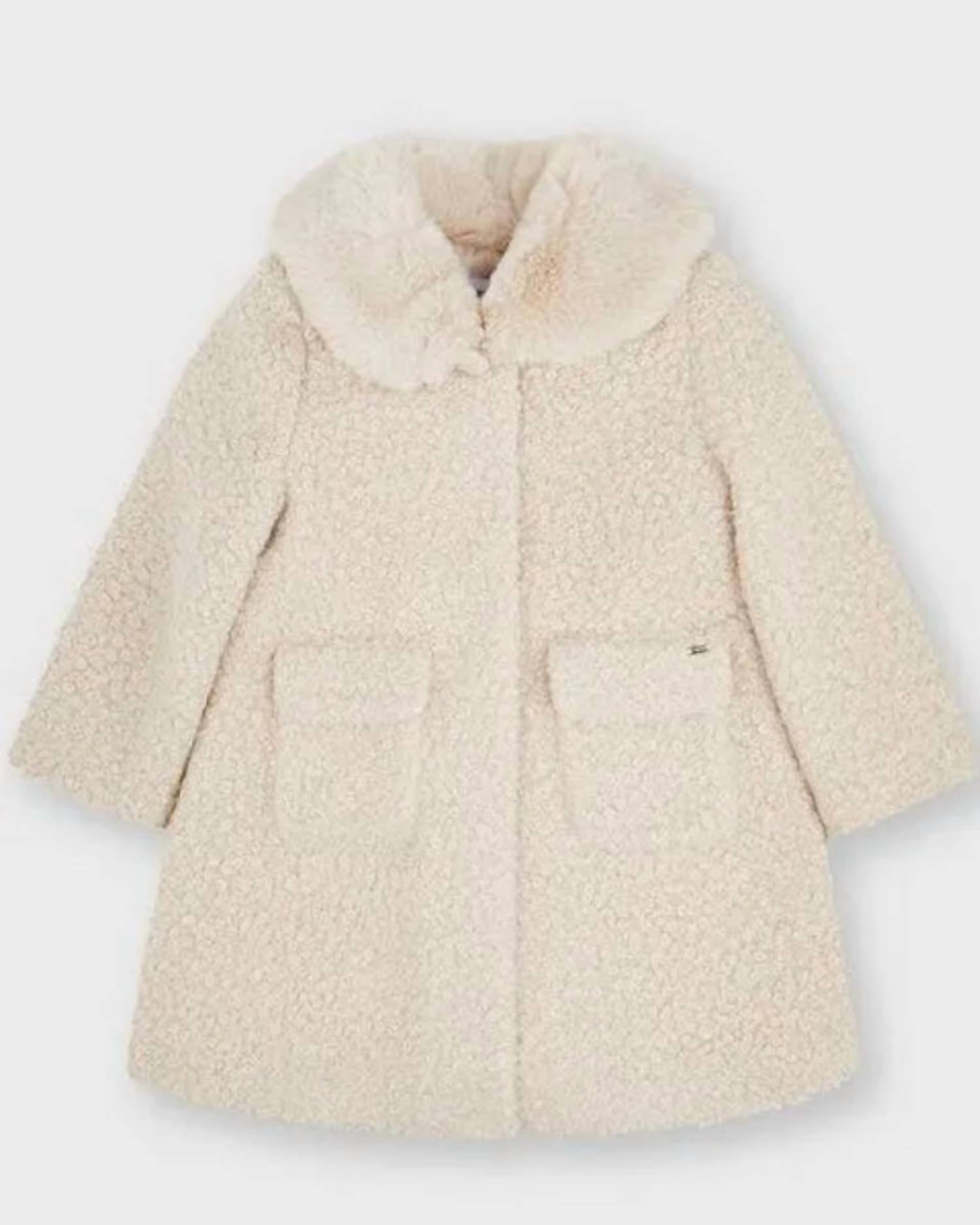 Mayoral - Girls' Faux Fur Collar Coat