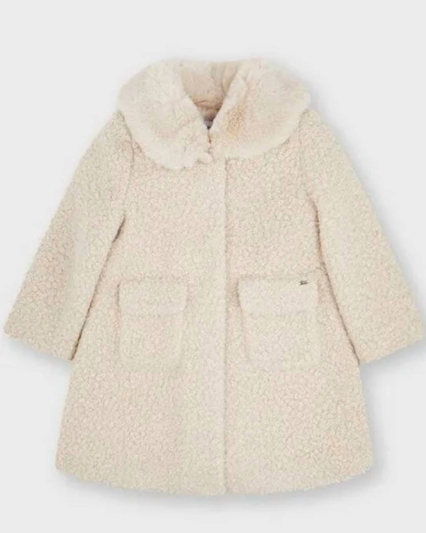 Mayoral - Girls' Faux Fur Collar Coat