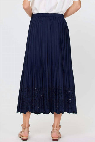 Current Air - Pleated Eyelet Midi Skirt