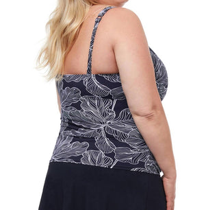 Profile By Gottex - Plus Size Shirred Underwire Tankini Top