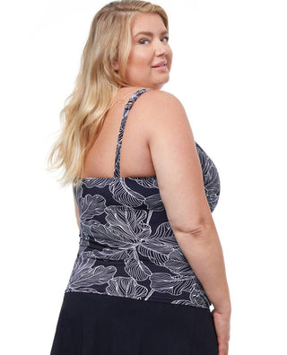 Profile By Gottex - Plus Size Shirred Underwire Tankini Top