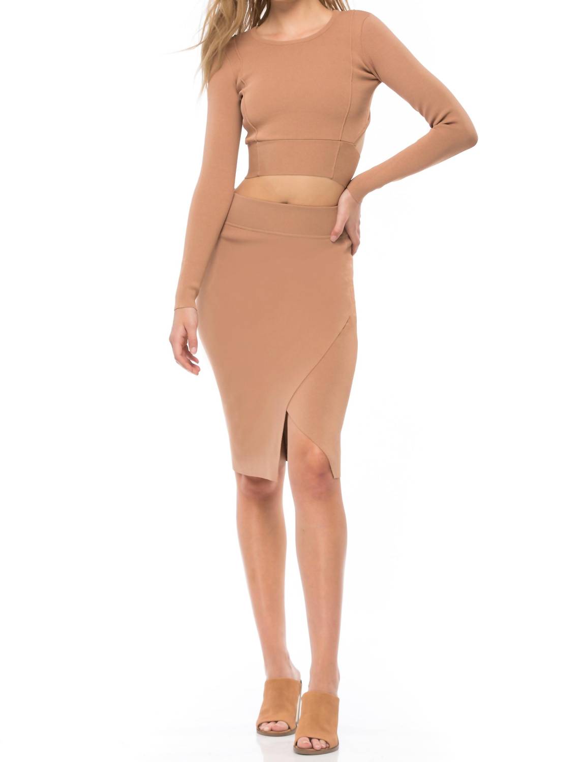 Kendall + Kylie - Compact Overlap Pencil Skirt