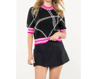 Thml - Tila Print Short Sleeve Sweater