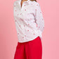 Skies Are Blue - Sweetie Heart Embroidered Button Down Top