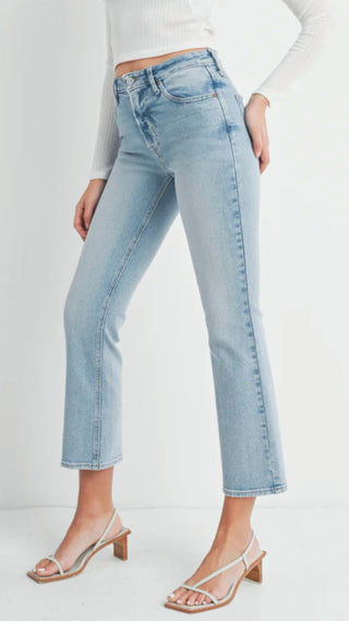 Just Black Denim - Mid Rise Slim Cropped Bootcut Jeans
