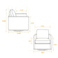 Modern Upholstered Square Swivel Accent Chair With 360 Degree Rotation