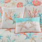 6 Piece Cotton Sateen Quilt Set with Throw Pillows Coral Full/Queen