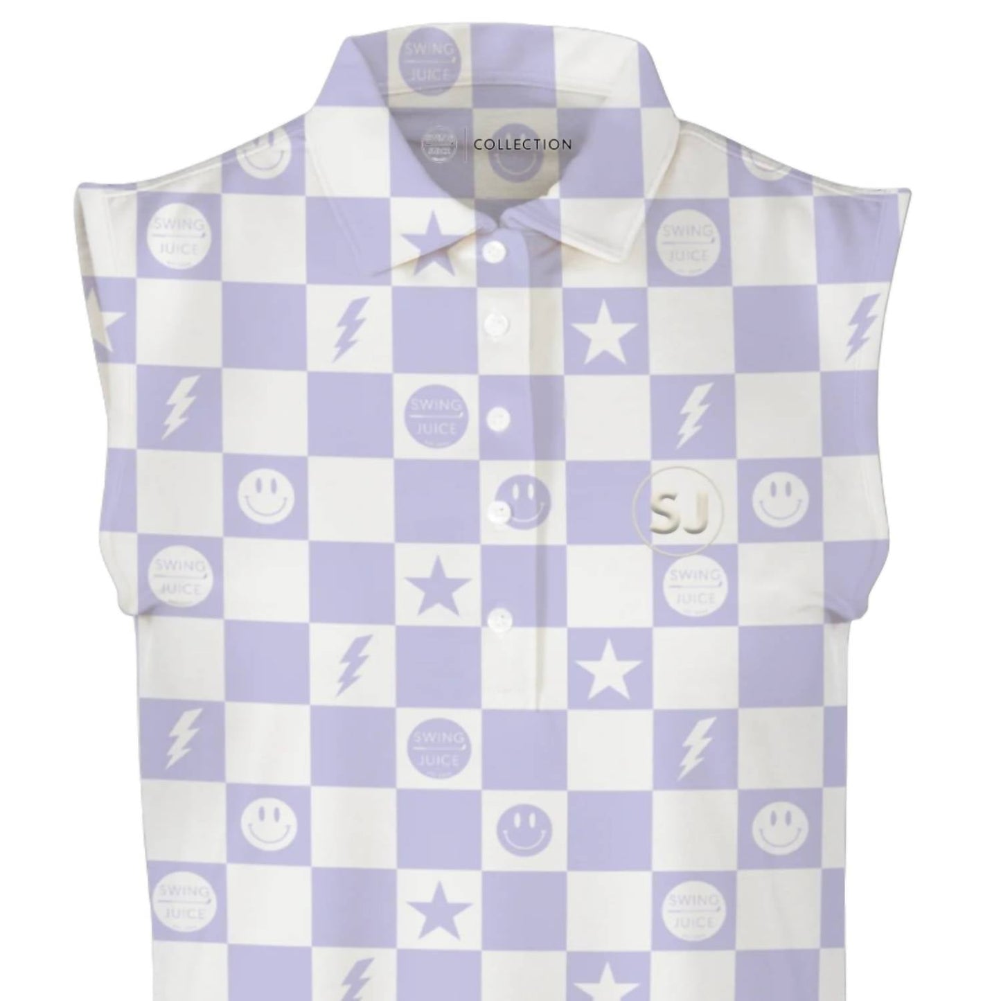 Swingjuice - Women's Golf Smile Face Sleeveless Polo