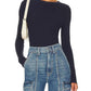 Enza Costa - SILK KNIT LONG SLEEVE CREW TEE