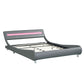 Queen Size Upholstered Platform Bed Frame with LED Lighting